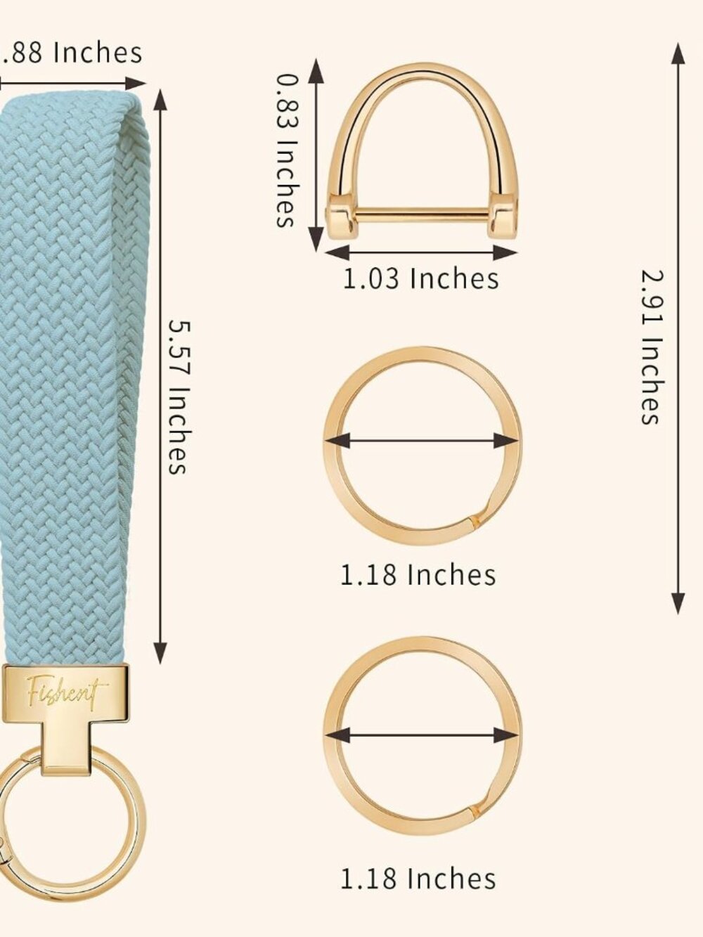 Stretchy Wristlet Keychain, Cute Key Chain, Woven Wrist Lanyard for Car Keys wit - Picture 4 of 8